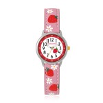 Zegarek Dziecięcy Dziewczęcy Truskawki Różowy Pasek – Nauka Godziny z Uśmiechem