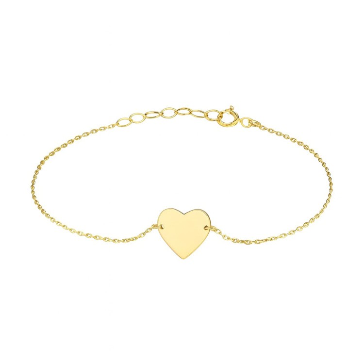 Złota bransoletka serce