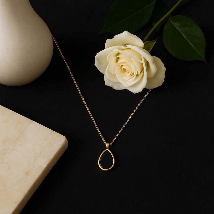 Naszyjnik złoty z agatem