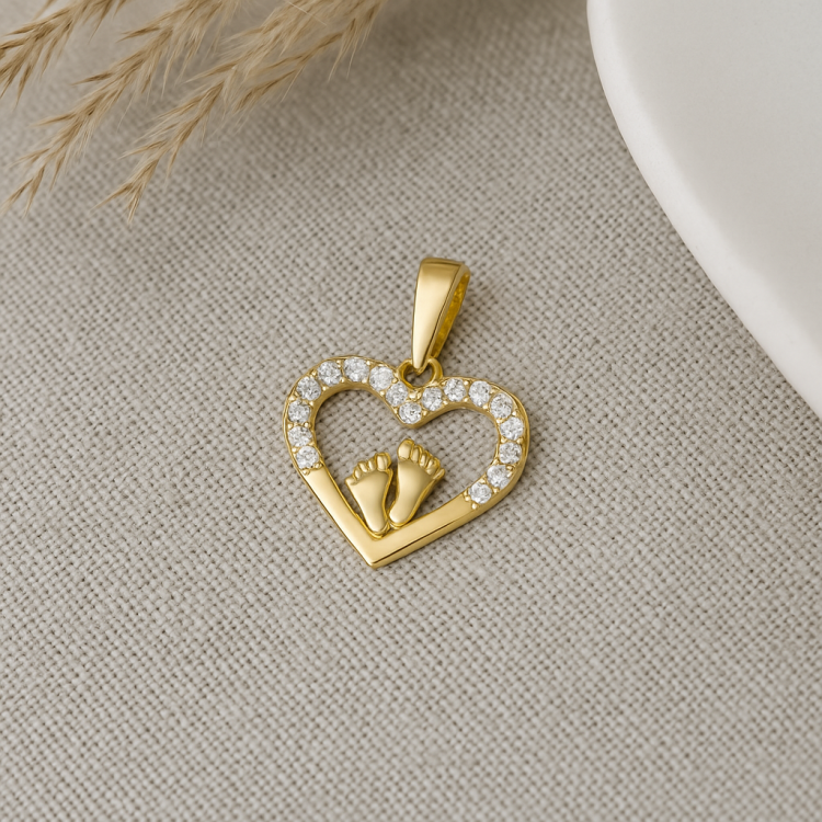 Złota zawieszka na chrzest