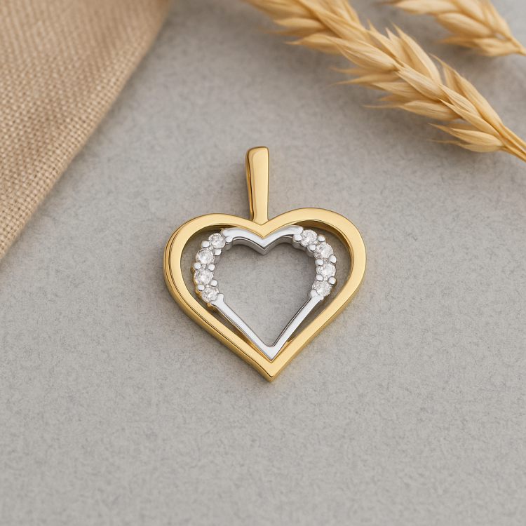 Złota zawieszka dwa serca