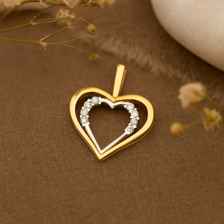 Złota zawieszka dwa serca