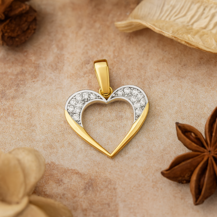 Złota zawieszka serce