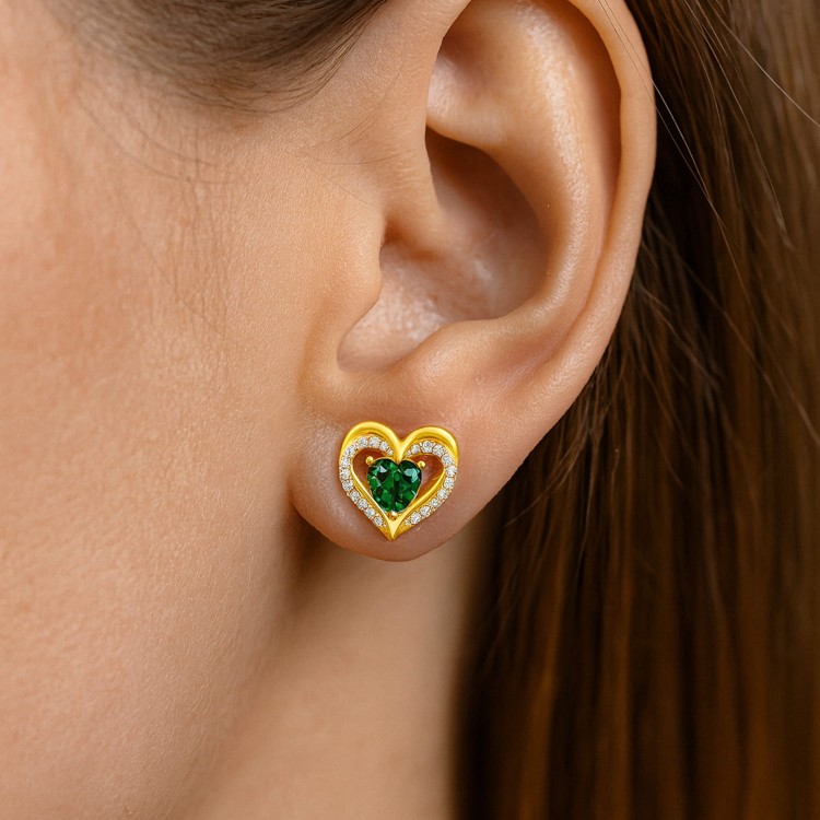 Kolczyki Pozłacane Serca