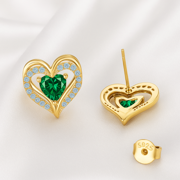 Kolczyki Pozłacane Serca