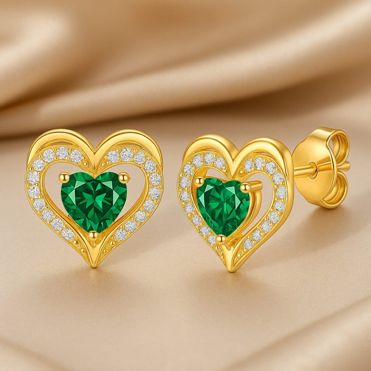 Kolczyki Pozłacane Serca