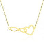 Złoty Naszyjnik 585 – Splecione Serce i Nieskończoność Lekki Design