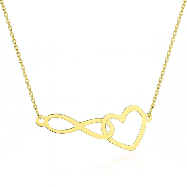 Naszyjnik Splecione Serce i Nieskończoność