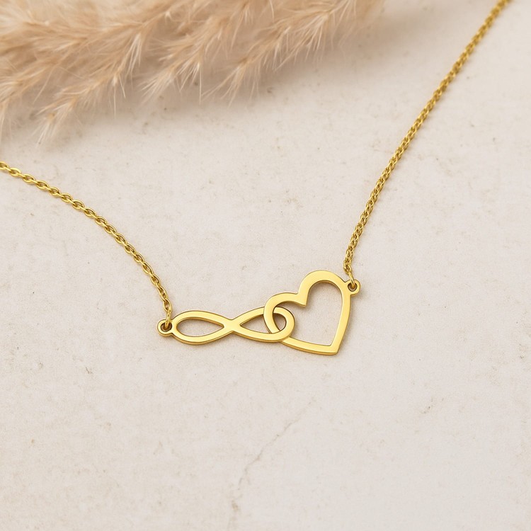 Naszyjnik Splecione Serce i Nieskończoność