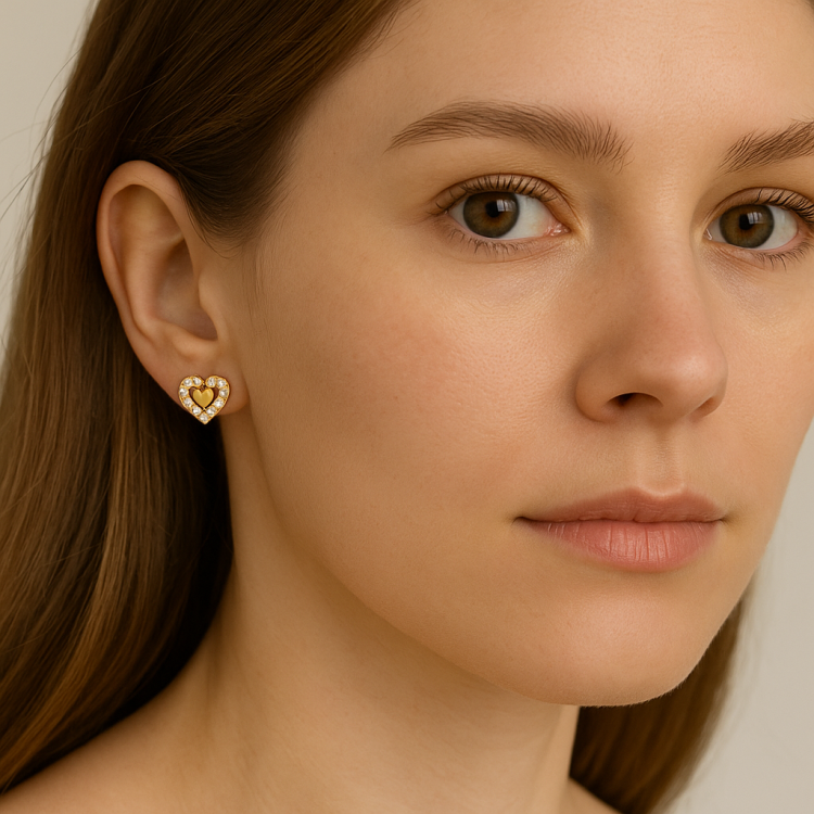 Kolczyki Serduszka z Cyrkoniami