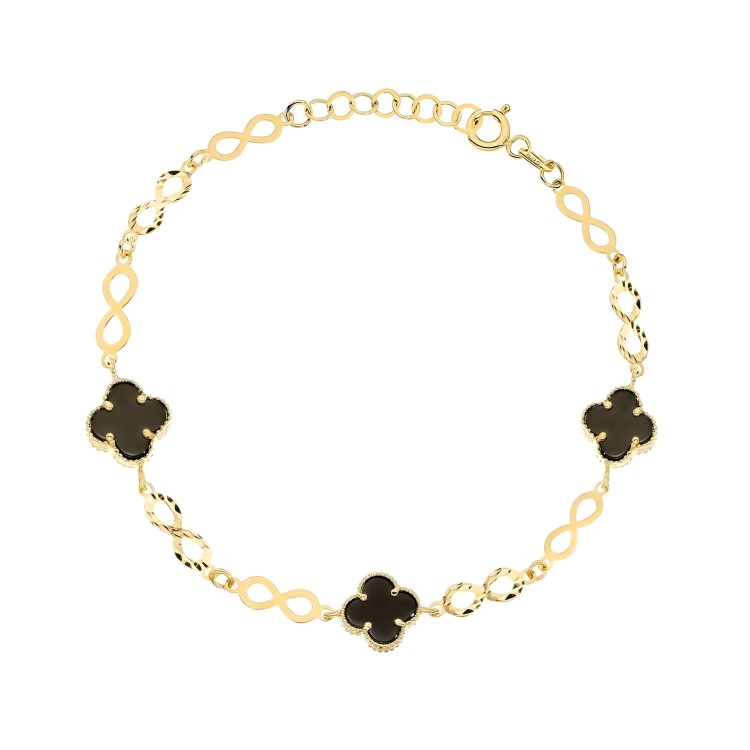 Bransoletka Znaki Nieskończoności i Czarne Koniczynki