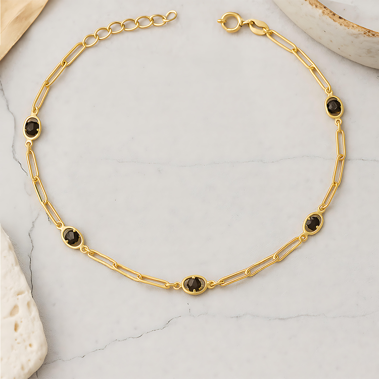 Złota Bransoletka z Kamieniami