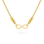 Naszyjnik Złoty 585 Celebrytka – Nieskończoność z Diamentowanymi Kulkami