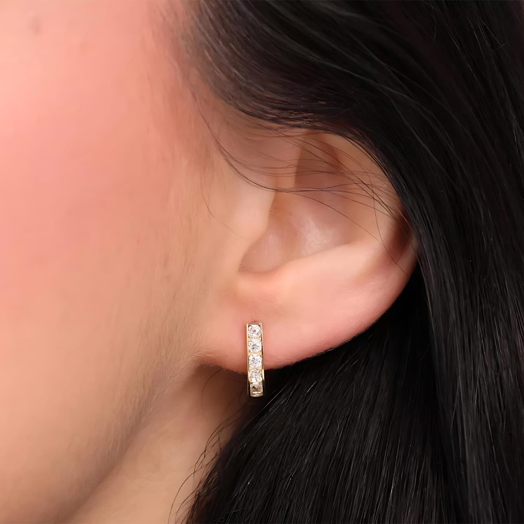 kreolki z białymi cyrkoniami