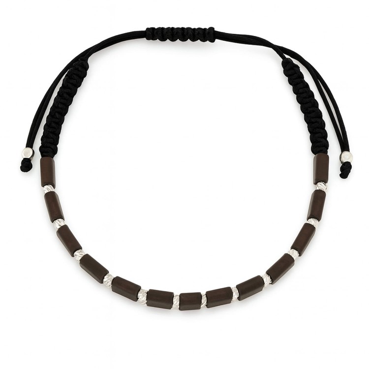 Bransoletka srebrna z brązowymi kamieniami