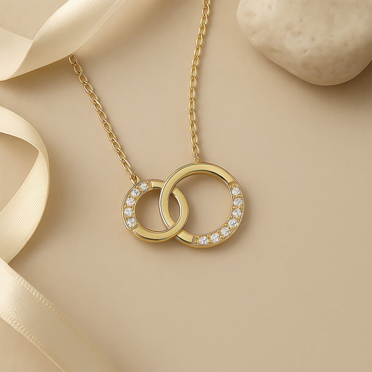 Pozłacany Naszyjnik Kółka