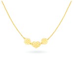 Naszyjnik Złoty 585 Ażurowe Serce, Kwiat i Kółko