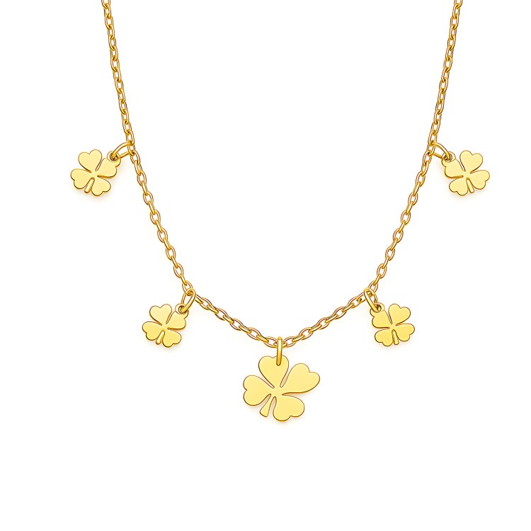 Pozłacany Naszyjnik Koniczynka