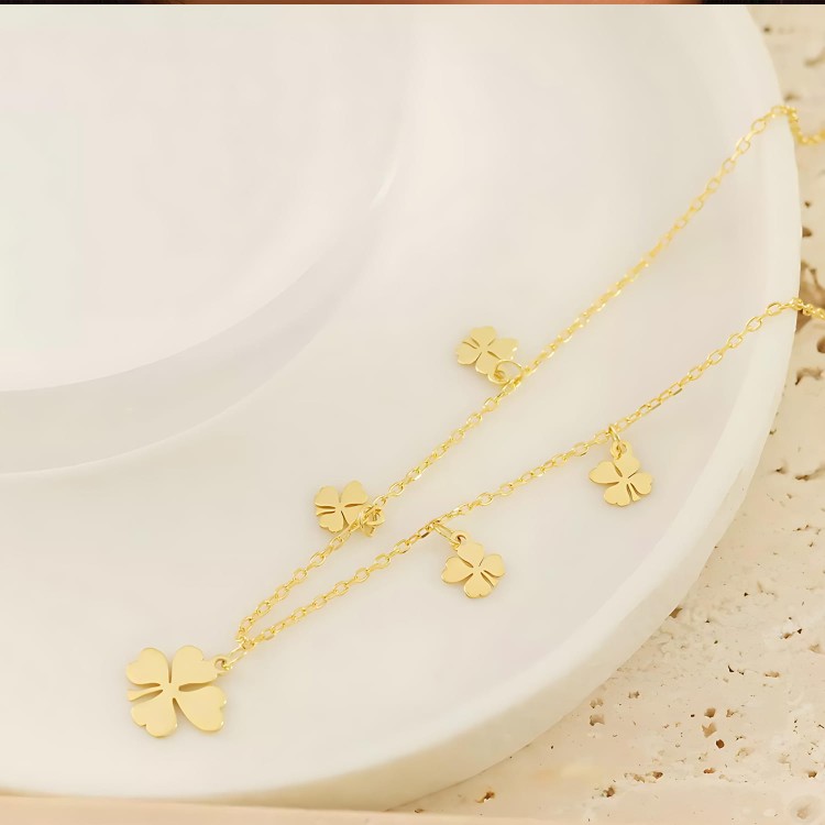 Pozłacany Naszyjnik Koniczynka