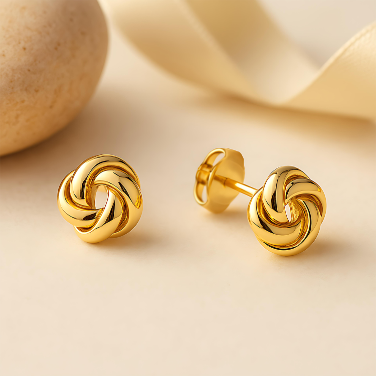 Złote Kolczyki Supełki