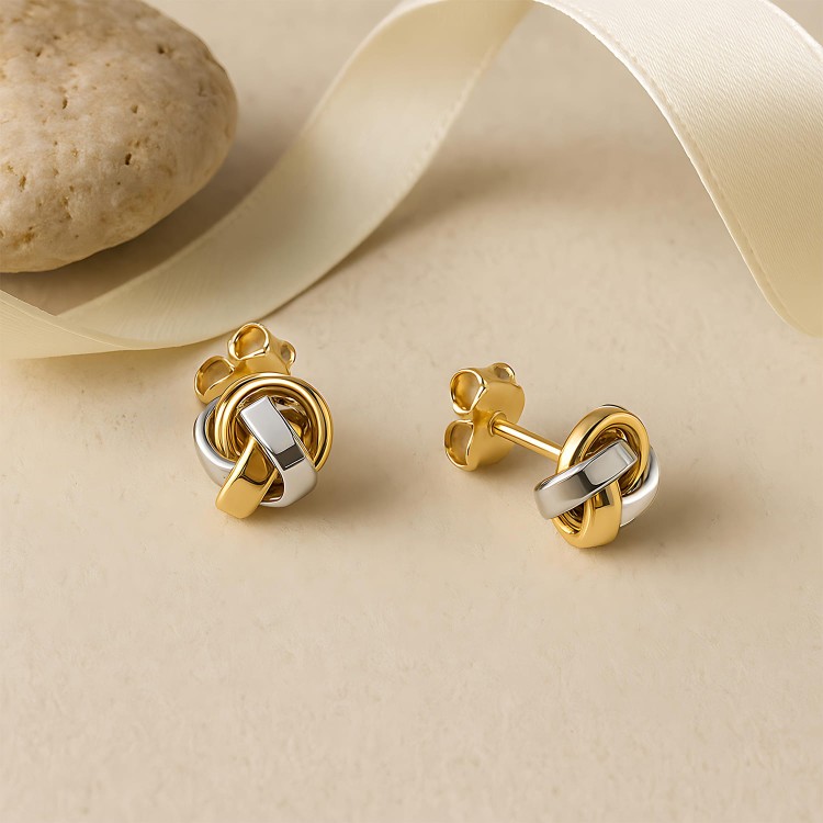 Złote Kolczyki Supełki