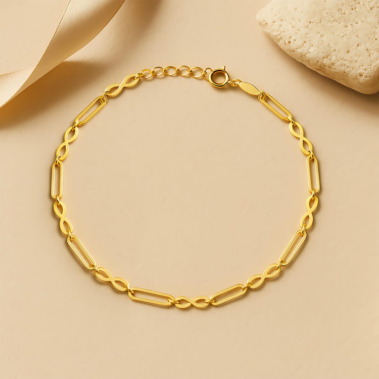 Złota Bransoletka Infinity