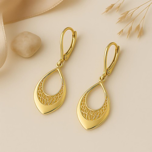 Złote Kolczyki Łezki