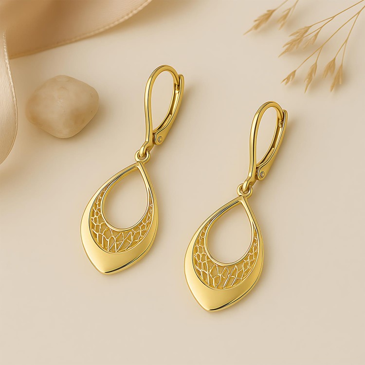 Złote Kolczyki Łezki