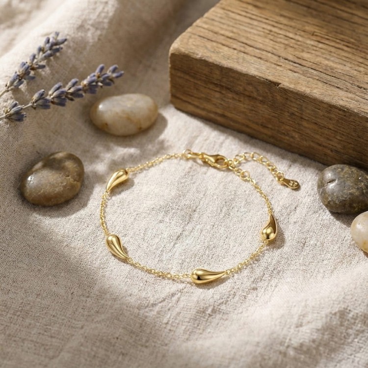 Pozłacana Bransoletka Krople