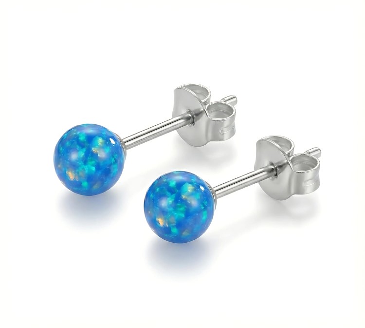 Kolczyki Kulki Opal