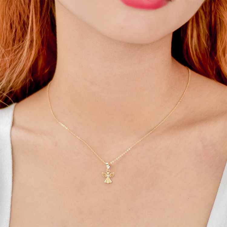 Pozłacany Naszyjnik Aniołek