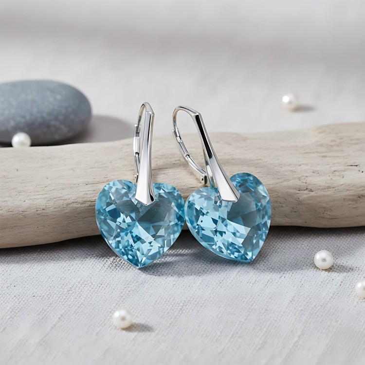 Kolczyki serduszka kryształy