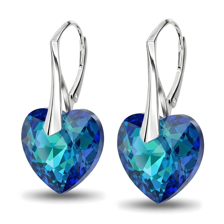 Kolczyki serce kryształy