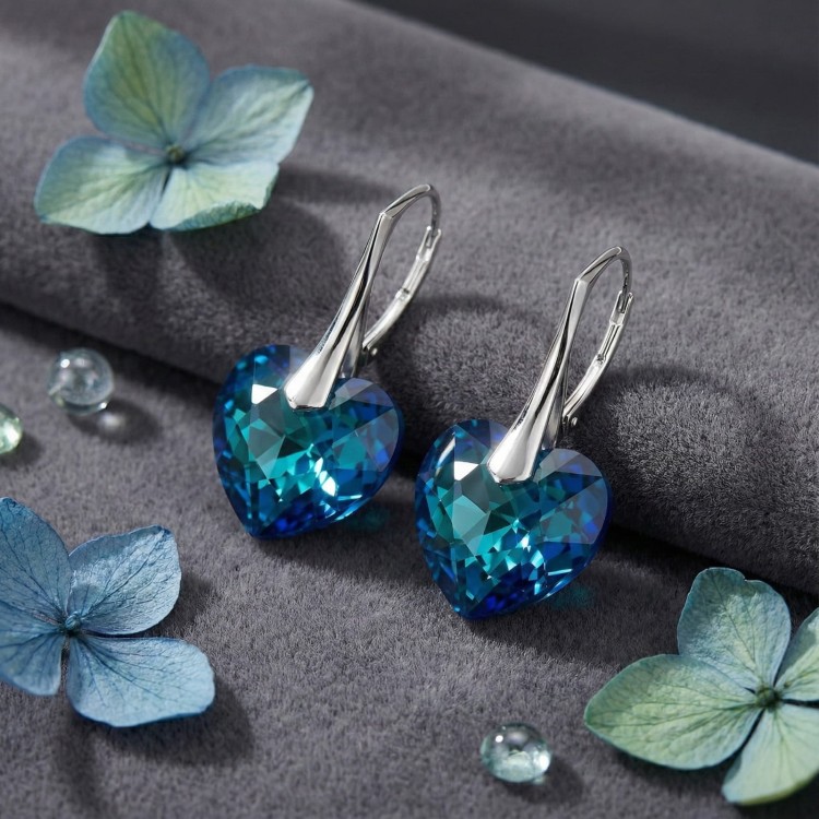 Kolczyki serce kryształy