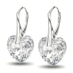 Kolczyki Srebrne 925 Serce Kryształ Crystal