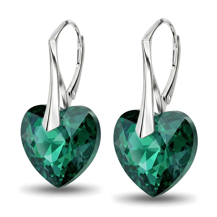 Kolczyki serce kryształ