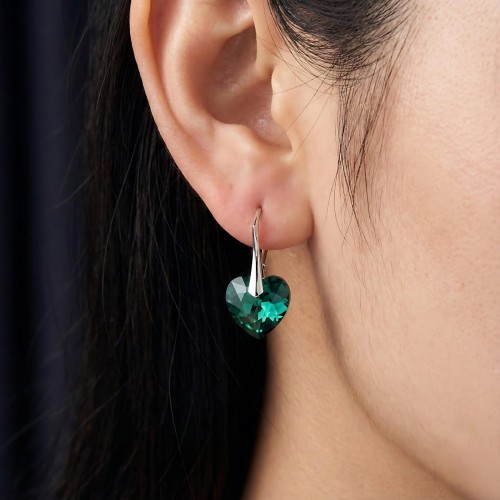 Kolczyki serce kryształ