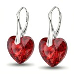Kolczyki Srebrne 925 Serce Kryształ Scarlet
