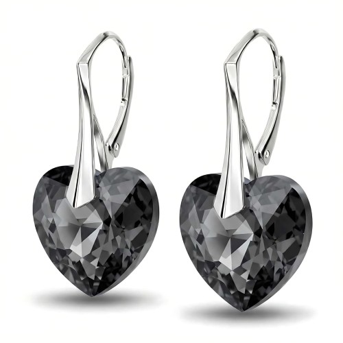 Kolczyki serce kryształ