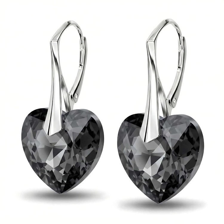 Kolczyki serce kryształ