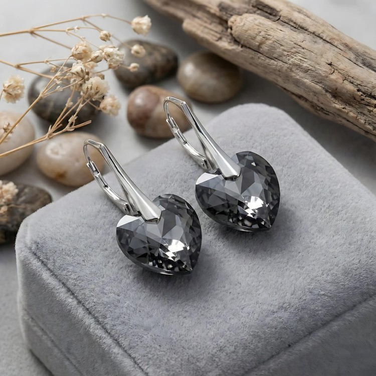 Kolczyki serce kryształ