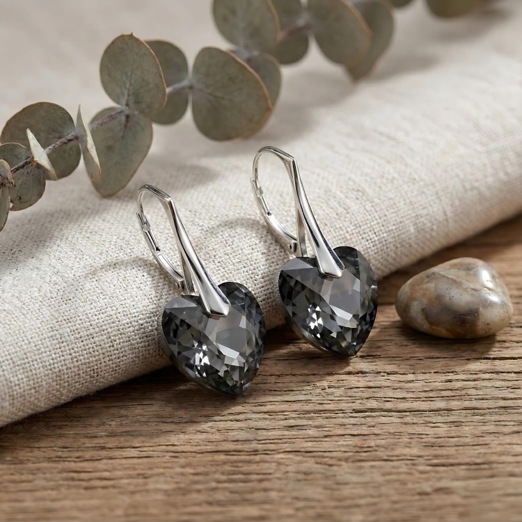 Kolczyki serce kryształ