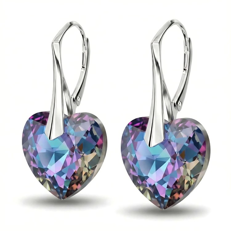 Kolczyki serce kryształ