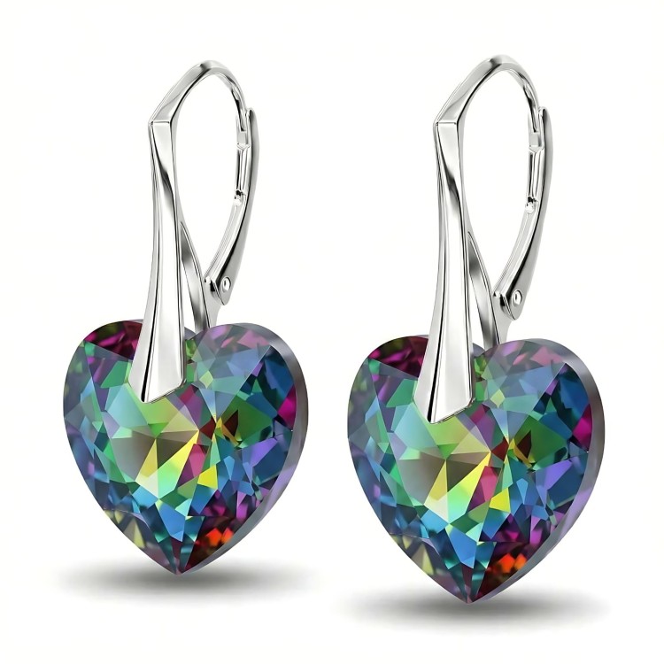 Kolczyki serce kryształ