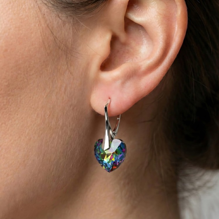 Kolczyki serce kryształ