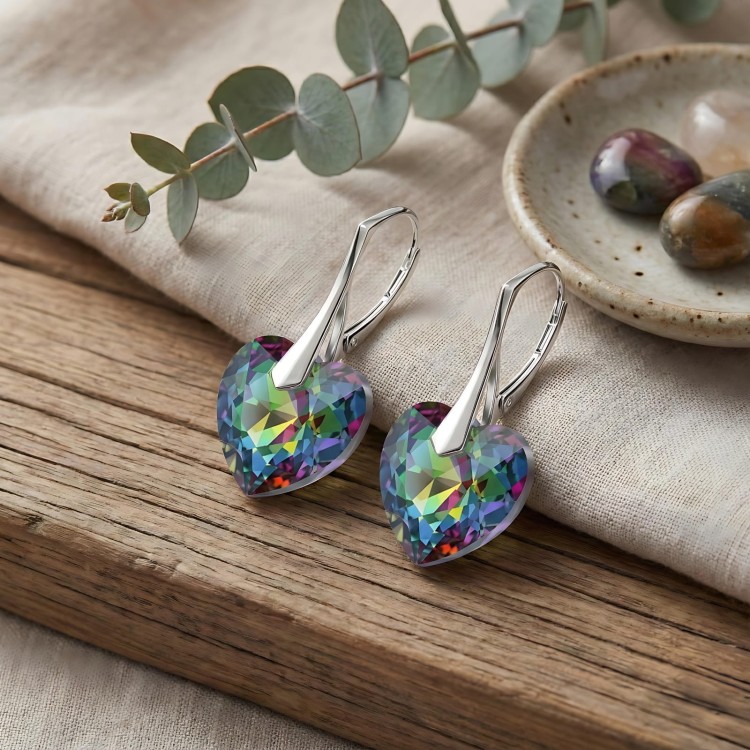 Kolczyki serce kryształ