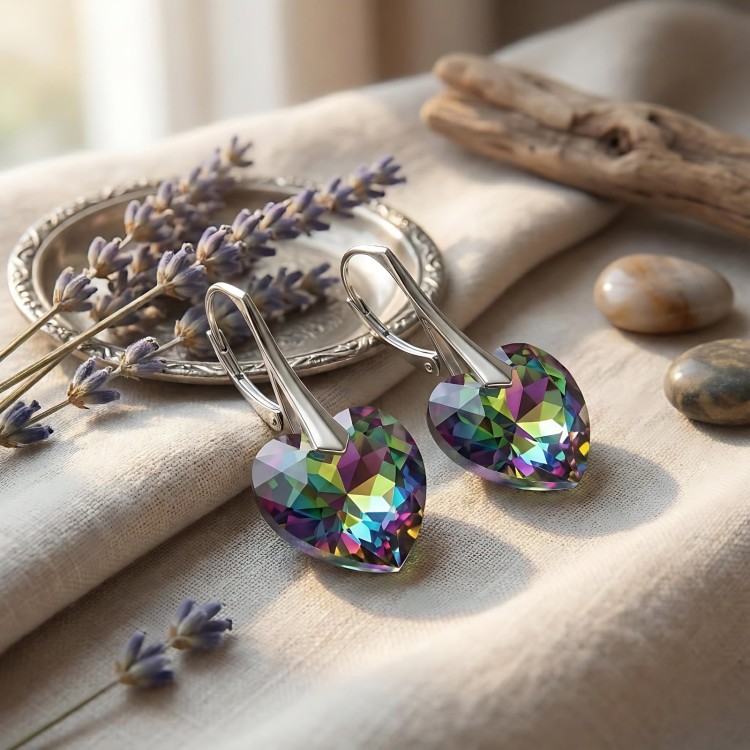 Kolczyki serce kryształ