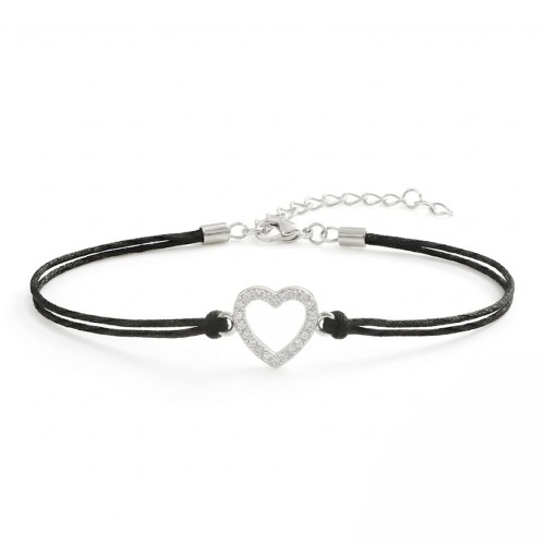 Bransoletka serce na sznurku