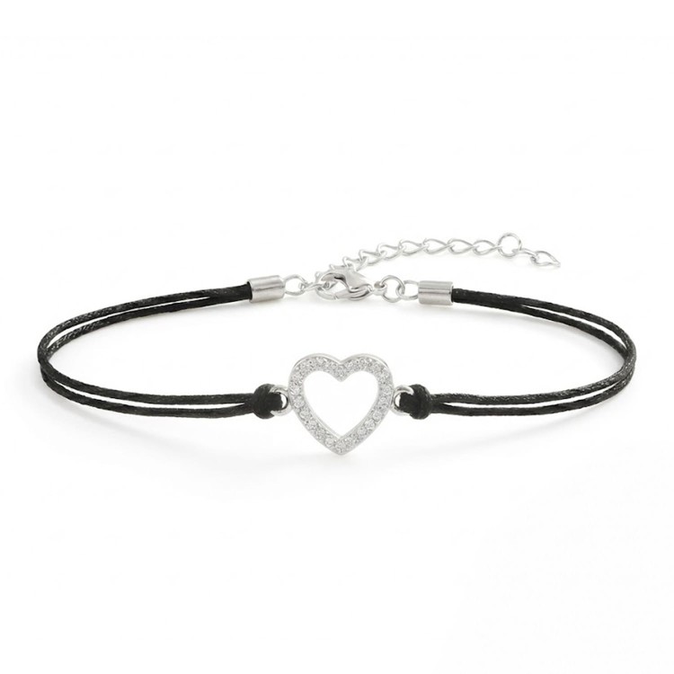 Bransoletka serce na sznurku