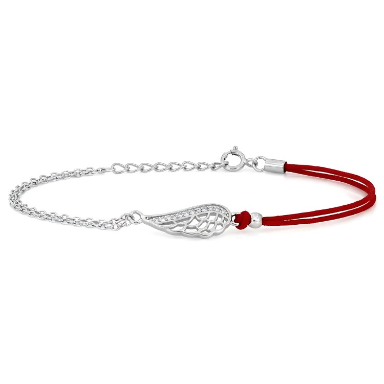 Bransoletka skrzydła anioła na sznurku